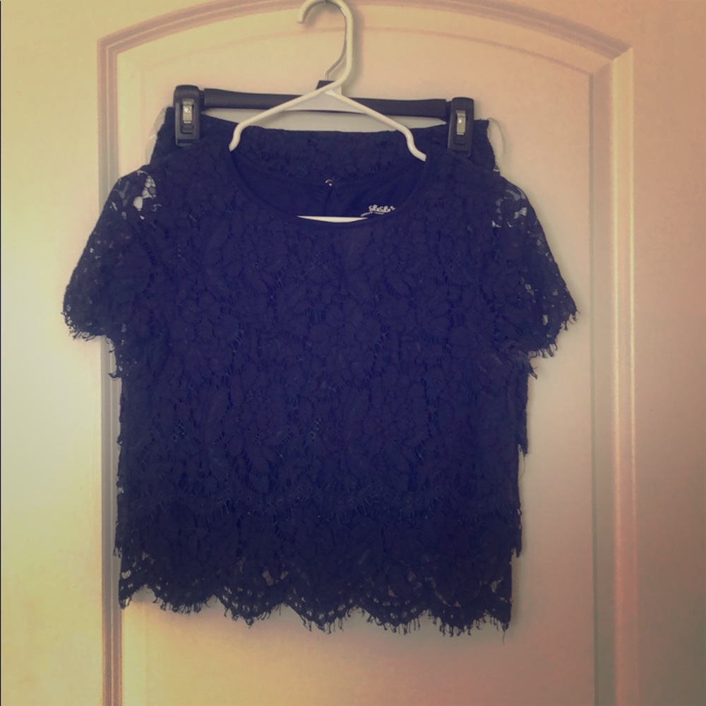 Two piece lace short navy blue dress. Size small